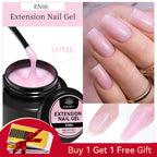 BORN PRETTY 60/30ml Hard Jelly Extension Nail Gel Polish French Nails Nude Pink White Clear Nail Supplies Gel for extension Lootquake LLC
