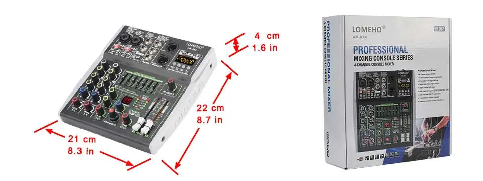 99 DSP Effects Mixing Console Podcast Mini 4/6 Channels Sound Audio Mixer Individual 48V Bluetooth USB PC Play Record AM-AX4/6 Lootquake LLC