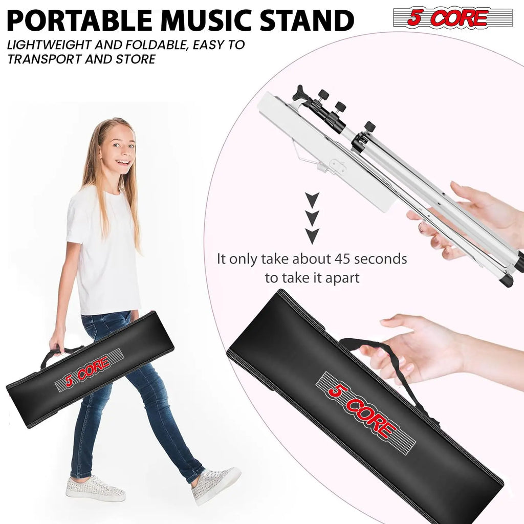 All Metal Portable Sheet Music Holder Stand Adjustable Desktop Book Stands Foldable Bookstand-MUS Musical Instrument Accessories Lootquake LLC