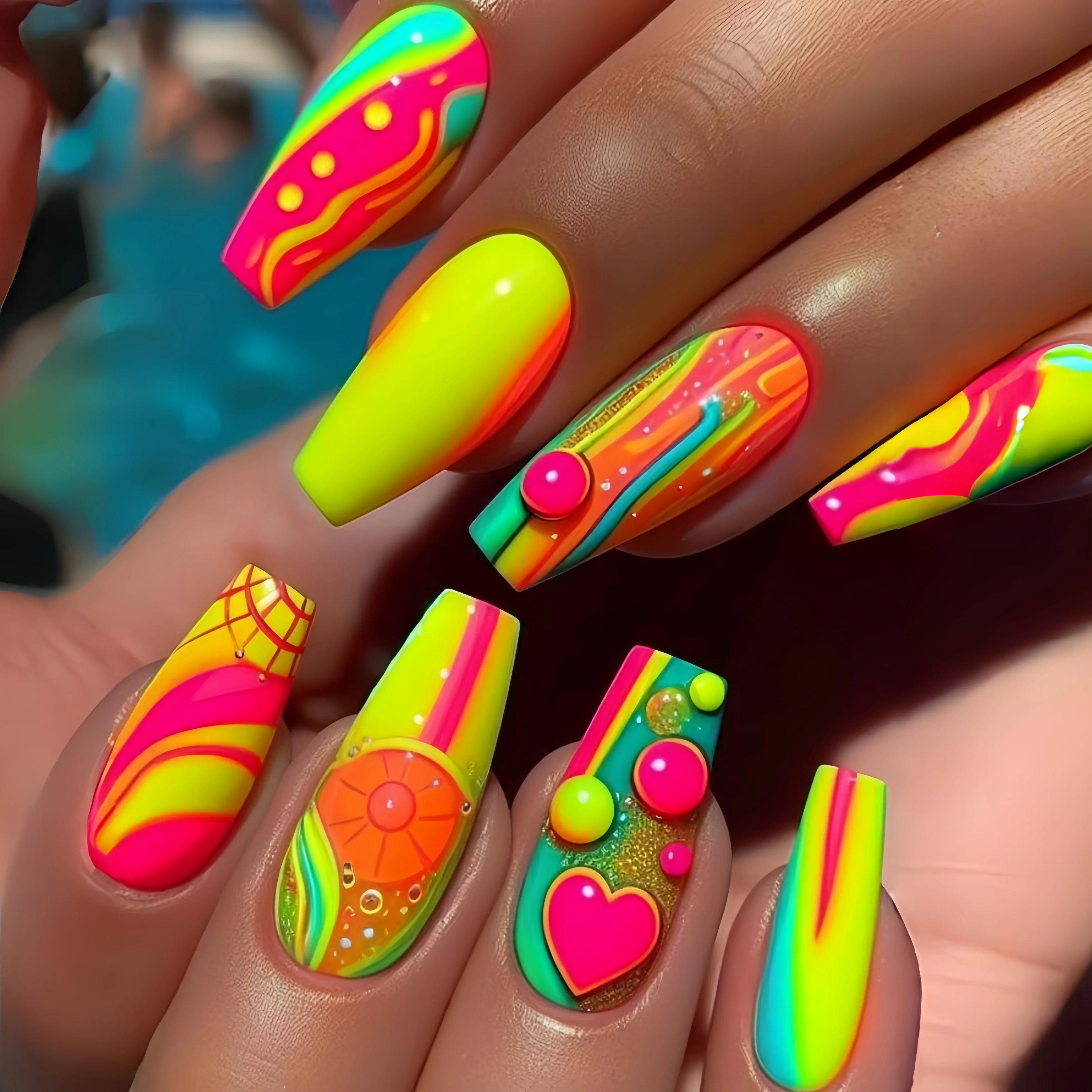 Long nail art patches with purple polka dots and a shiny, fashionable, individual and high-end feel. Detachable 24-piece nail ar Lootquake LLC