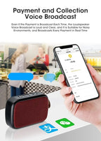 Mobile phone wireless Bluetooth speaker, subwoofer, loud volume payment voice announcer, card slot small speaker Lootquake LLC