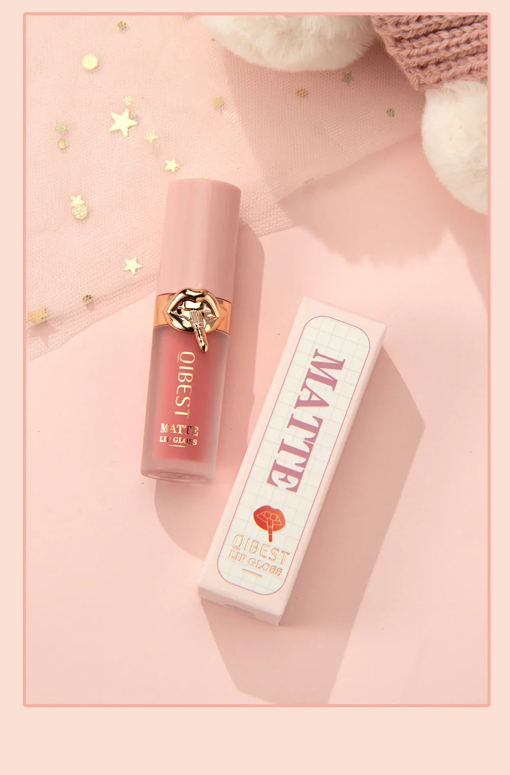 QIBEST 10 Colors Nude Matte Liquid Lipstick Waterproof Silky Lip Gloss Non-Stick Cup Lasting Purple Red Lip Tint Durable Makeup Lootquake LLC