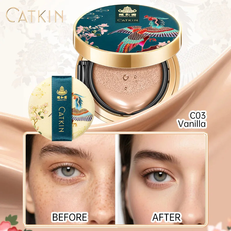 Catkin Phoenix Cushion Foundation Full Coverage, Sheer Satin Finish, Refill Included, Light Beige Lootquake LLC