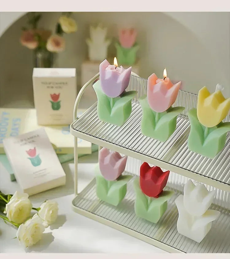 Exquisite Tulip-Fragrance Candles: Ideal Wedding Keepsakes, Luxurious Home Ambiance & Heartfelt Birthday Presents for Women