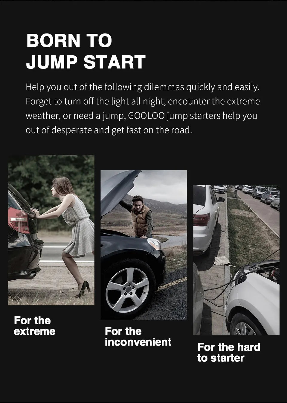 GOOLOO 4000A 12V Charger External Battery Booster 24000mah Car Jump Starter Car Battery PD100W Fast Charging Portable Power Bank Lootquake LLC