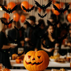 Funny Spooky Halloween Bat Decorations with Eyes Trick or Treat Bats Wall Decor Realistic Simulation Bat Pendant Halloween Party Lootquake LLC