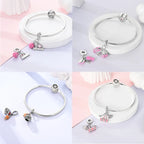 S925 Sterling Silver Princess Golf Hamster Camera Travel Three Piece Set Charms Beads 3mm DIY Fine Jewelry Making Lootquake LLC