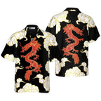 All Over Print Flame Dragon Pattern Hawaiian Shirts For Men Summer Short Sleeve Button Up Beach Shirts Blouse Mens Streetwear Lootquake LLC