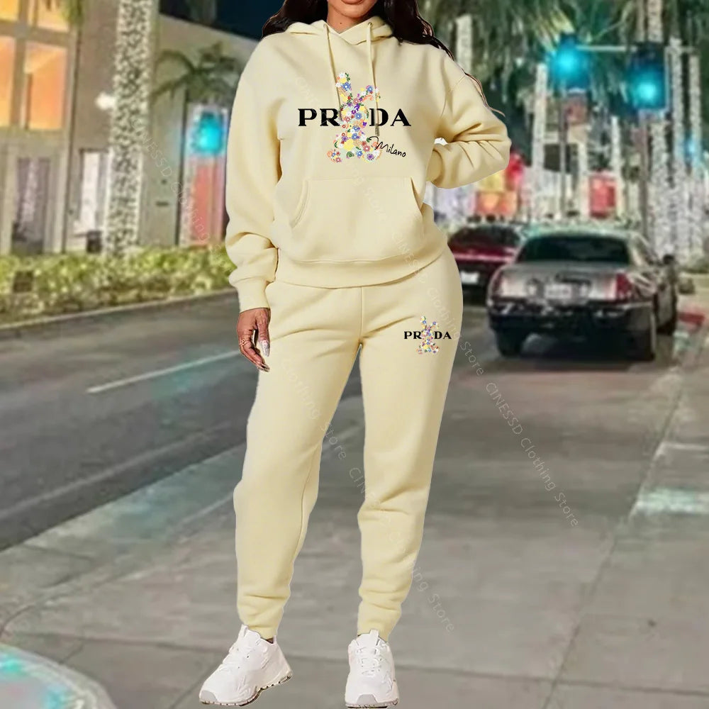 Women's Luxury Oversized Tracksuit 2-Piece Set THRIXINE