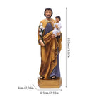 Saint Joseph Carrying Child Jesus Statues Religious Figurines Resin Model Sculpture St. Joseph God Christ Church Desk Decor Lootquake LLC