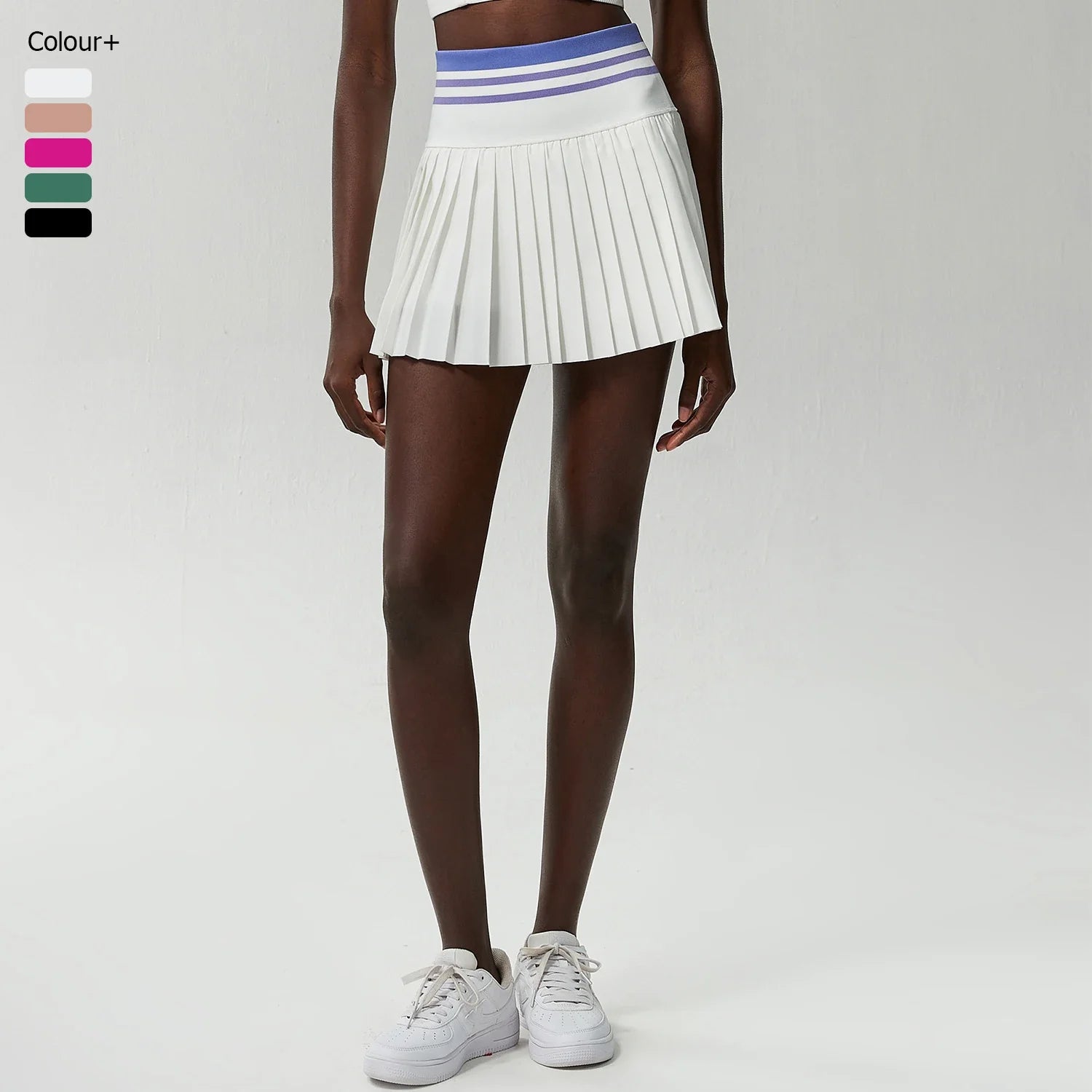 High-Waist Pleated Skort with Pockets for Active Women