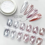 Moonlight Mirror Nail Powder Aurora Silver Glitter Metallic Effect UV Gel Polish for Manicure DIY Nail  Art Design Decoration