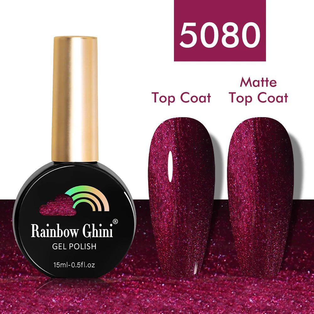 Rainbow Ghini UV LED Glitter Purple Gel Nail Polish 15ml Manicure Art Accessories Nail Glue Supplies for Professionals Varnishes Lootquake LLC
