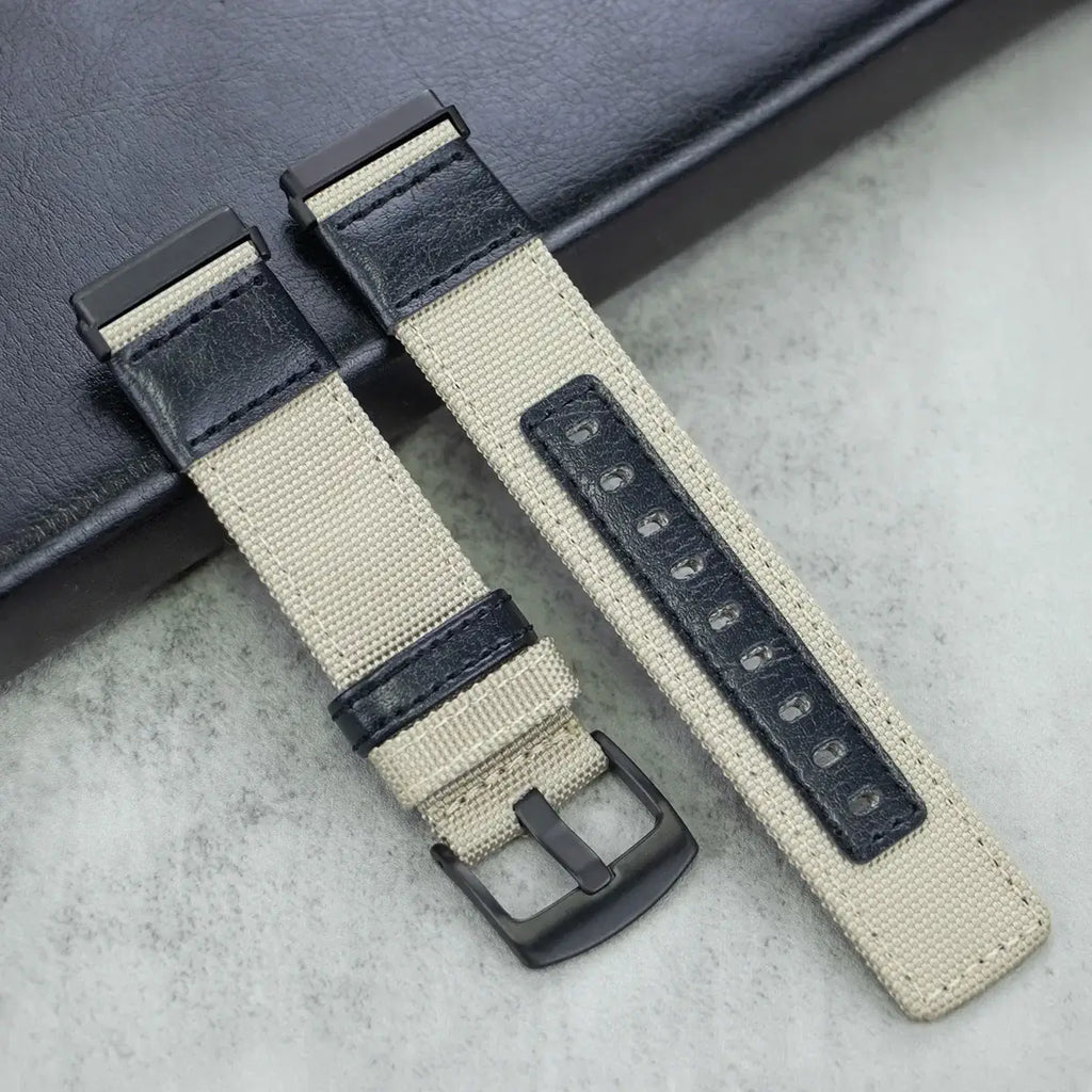 Fitbit Versa & Sense Nylon Leather Band - Versatile Style - SJB-DIAMOND ELITES