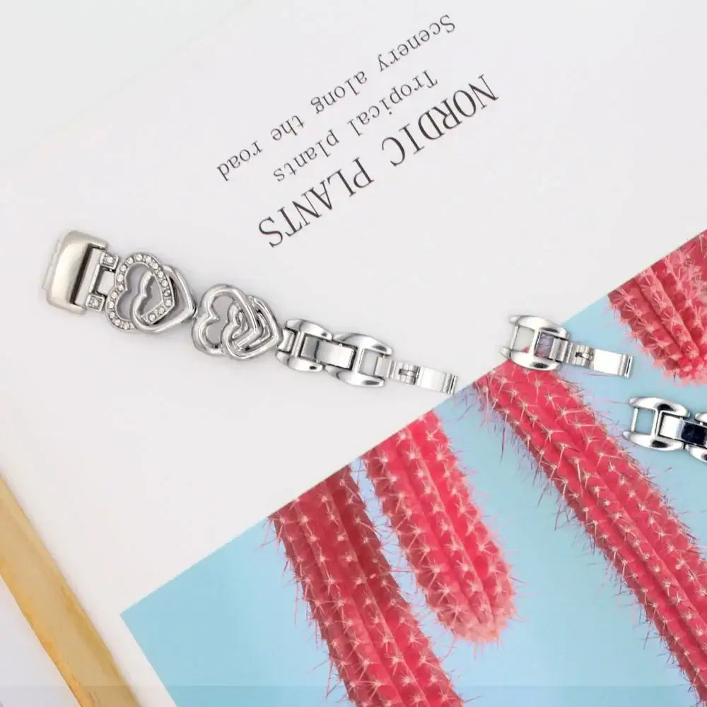 Fitbit Inspire 3 Steel Heart Design Band – Elegant Stainless Steel Strap - SJB-DIAMOND ELITES