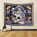 1pc Skeleton mushroom pattern tapestry, moon sun mandala tapestry, room decoration wall hanging Lootquake LLC