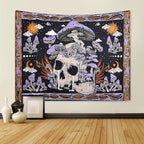 1pc Skeleton mushroom pattern tapestry, moon sun mandala tapestry, room decoration wall hanging Lootquake LLC