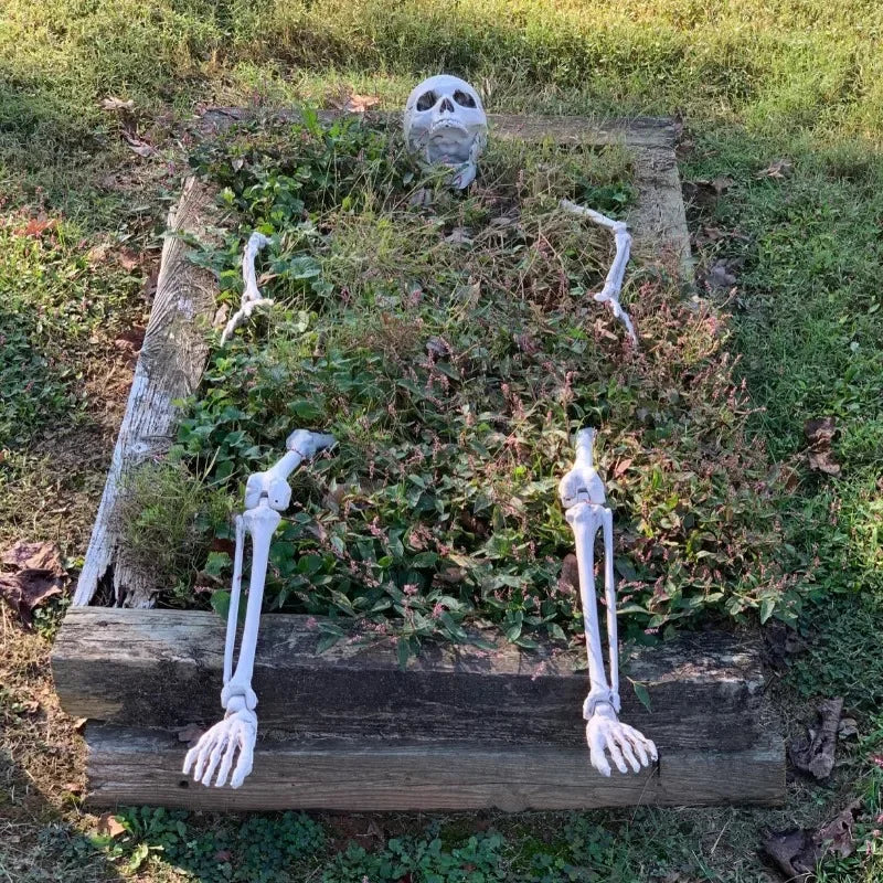 2025 Halloween Decoration Scary Skull Skeleton Hand Bone Realistic Skull Pile Yard Lawn Pile Garden Cemetery Home Decor Lootquake LLC