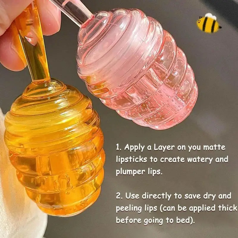 Lovely Honey Pot Lip Oil Lip Gloss Lip Balm Hydrating Lip Balm For Lip Care Moisturizing Clear Lip Oil Liquid Lipstick Lootquake LLC