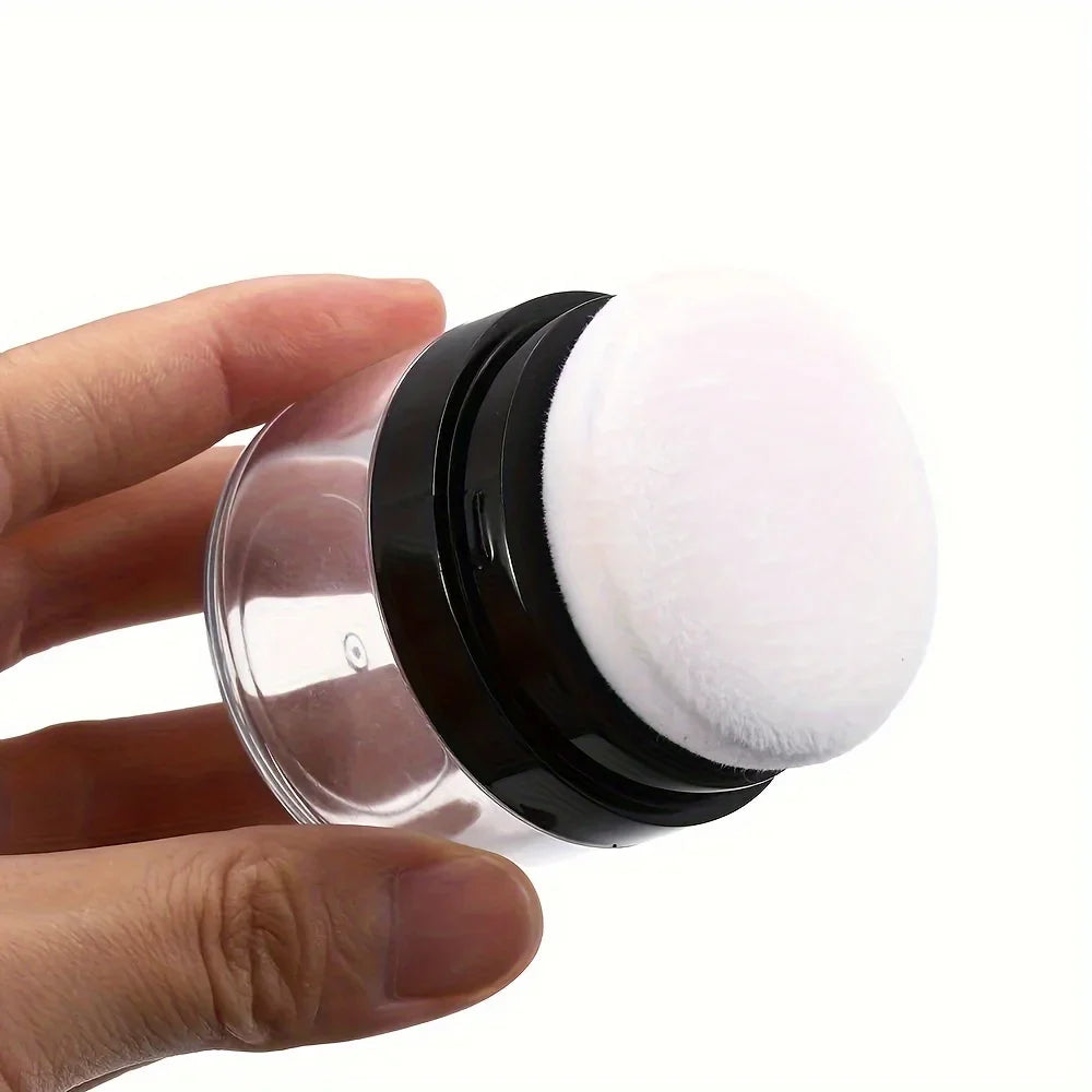 Travel-Friendly Loose Powder Case with Mushroom Sponge Puff & Mirror - Compact, Fragrance-Free Cosmetic Foundation Box Lootquake LLC