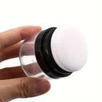 Travel-Friendly Loose Powder Case with Mushroom Sponge Puff & Mirror - Compact, Fragrance-Free Cosmetic Foundation Box Lootquake LLC