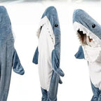 Blanket Adult Cute Shark Blanket Hoodie Wearable Blanket Super Soft Flannel Sleeping Bag Anti Kick Quilt Lootquake LLC
