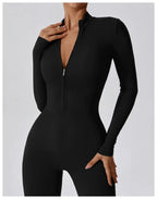 Yoga Jumpsuit Long Sleeved Zipper Rompers THRIXINE