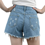 3pcs Women's High Waist Denim Shorts 2025 Summer Black Blue White Hot Pants Ripped Jeans Shorts Woman Short Trousers Streetwear