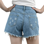 3pcs Women's High Waist Denim Shorts 2025 Summer Black Blue White Hot Pants Ripped Jeans Shorts Woman Short Trousers Streetwear