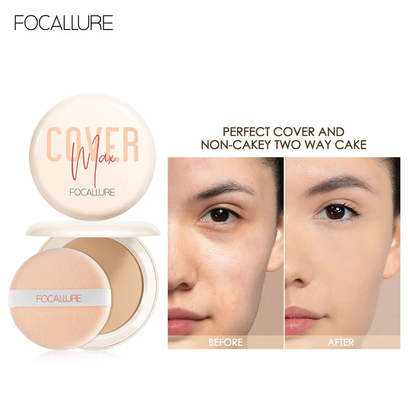 FOCALLURE Wholesale Full Coverage Face Powder Long Lasting Oil control Concealer Foundation For Face Make up Natural Cosmetic