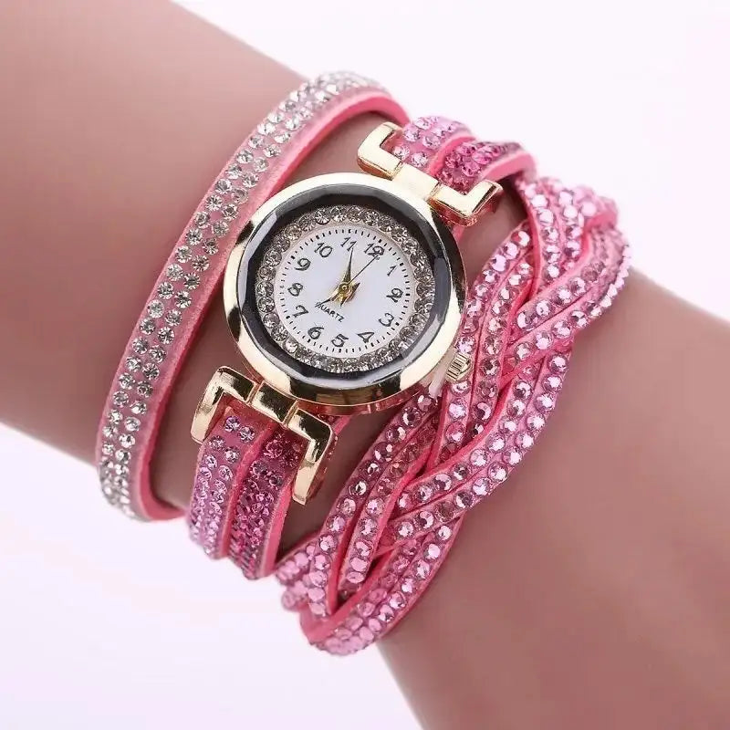 Long Strap Leather Watch Women Casual Rhinestone Dress Watch Ladies Bracelet Wristwatch Clock Relogios Feminino Reloj Mujer 2024