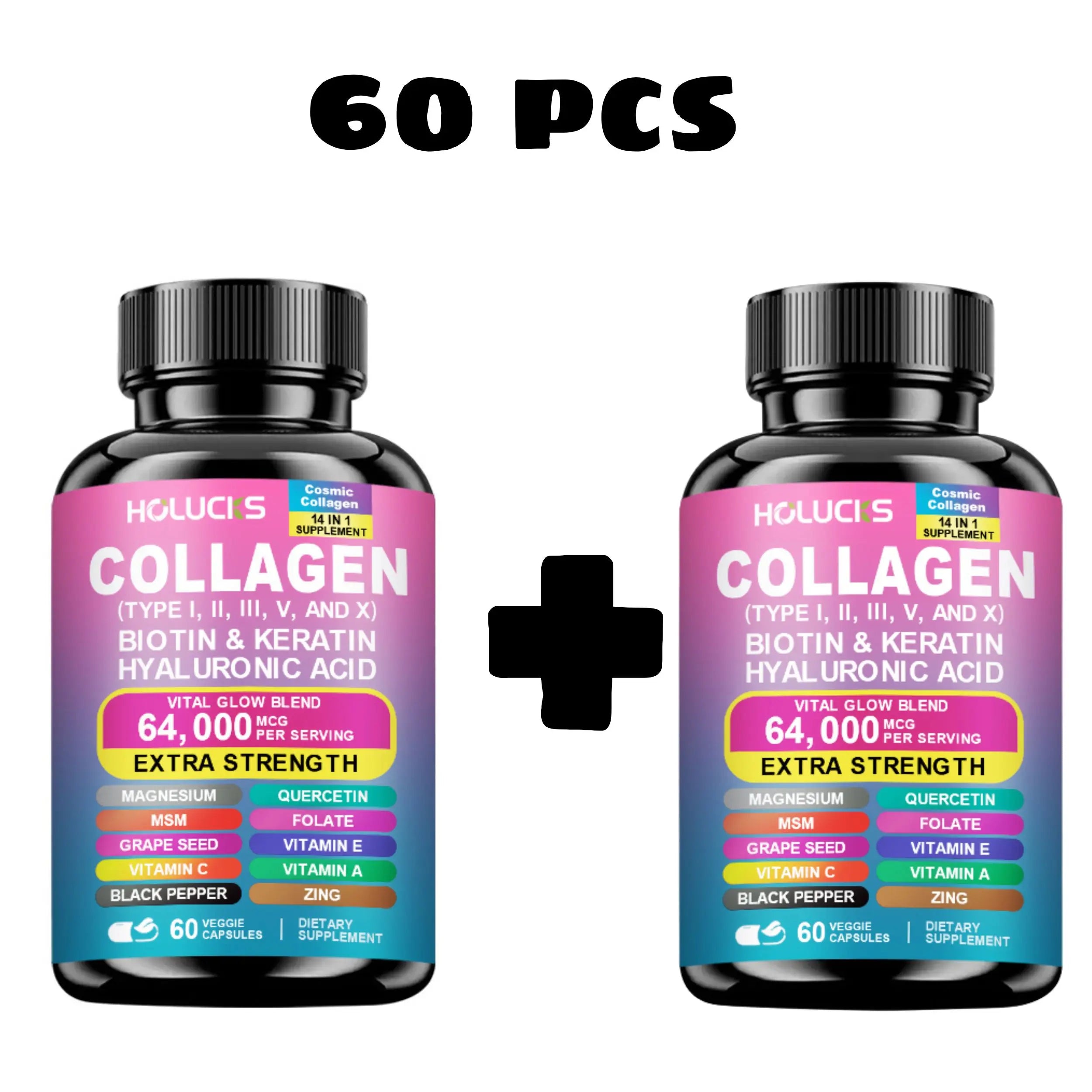 Collagen Capsules Biotin Keratin Booster Anti Aging Whitening Skin Nail，Flexible Hair and Strong Nails Nutritional Supplement Lootquake LLC