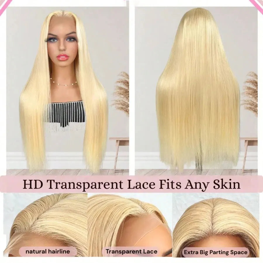 30 36 Inch 613 Straight Lace Front Wig Human Hair Blonde Real Human Hair Wig13x6 Hd Lace Frontal Wig Pre Plucked with Baby Hair