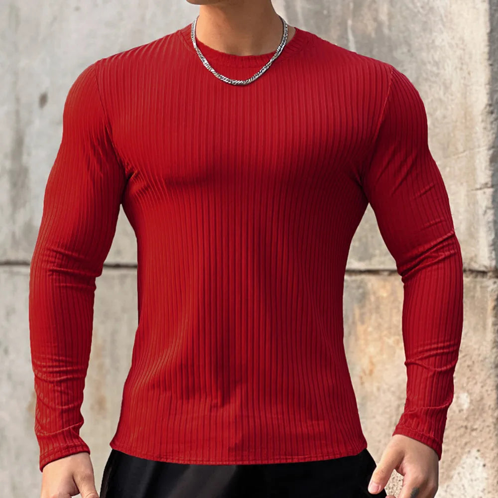 FitFlex Men's Long Sleeve Sports Tee THRIXINE