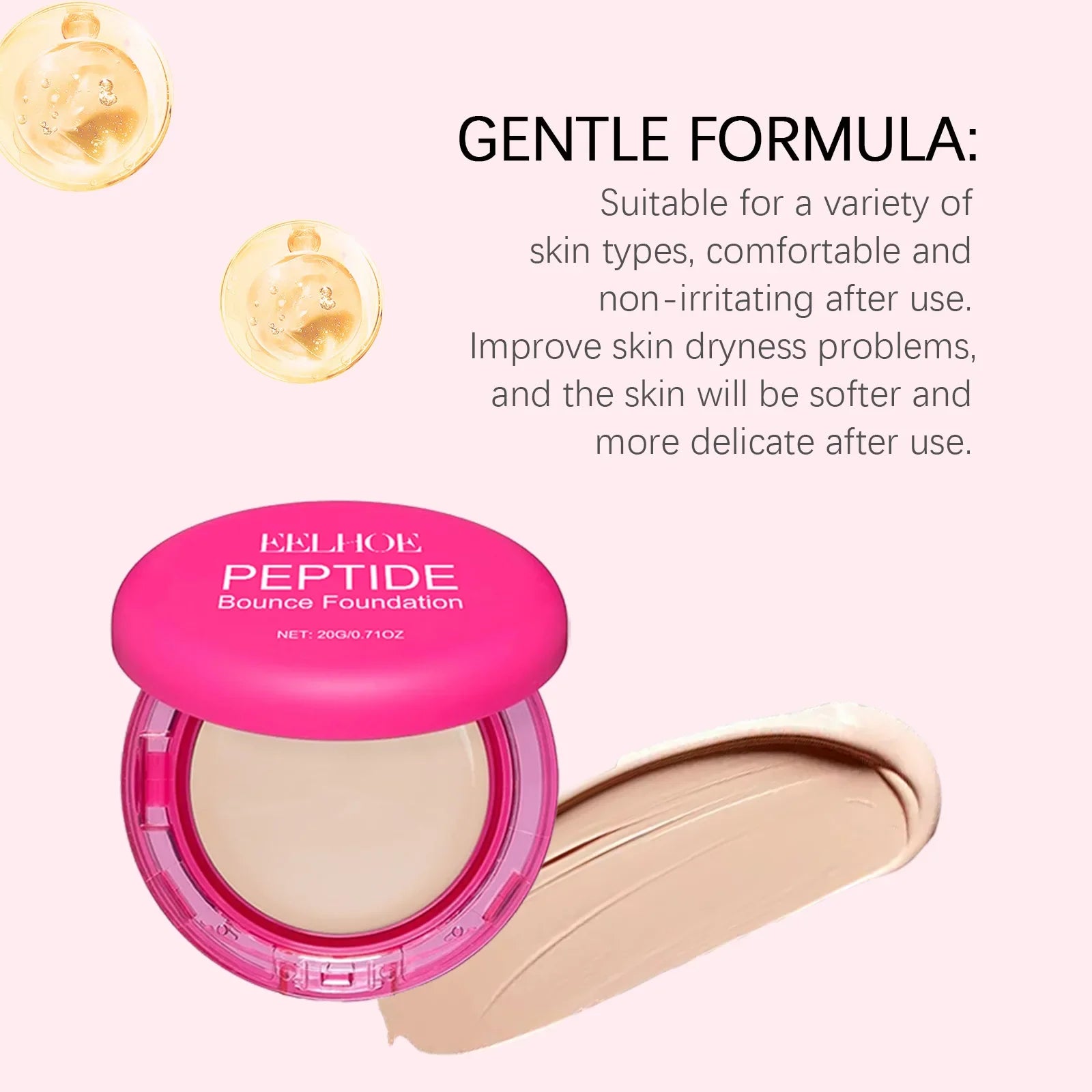 EELHOE Flawless Foundation Cream Waterproof Glow Skin Oil Control Full Coverage Makeup Cosmetics Brightening Face Foundation 20g