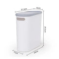 Slim Plastic Trash Bin with Lid,Easy Press-Top,Space Saving Design, Suitable for Bathroom Kitchen Living Room,Simple Solid Color Lootquake LLC