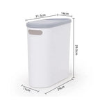 Slim Plastic Trash Bin with Lid,Easy Press-Top,Space Saving Design, Suitable for Bathroom Kitchen Living Room,Simple Solid Color Lootquake LLC
