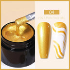 BORN PRETTY Metallic Painting Gel Gold Silver Mirror Effect Nail Polish Super Bright Drawing Line French Nail UV Painting Varnis Lootquake LLC