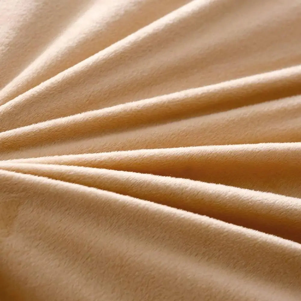 Camel King Size Faux Fur Velvet Plush Duvet Cover Set with Pillowcases, Ultra Soft & Warm Pi-Mart