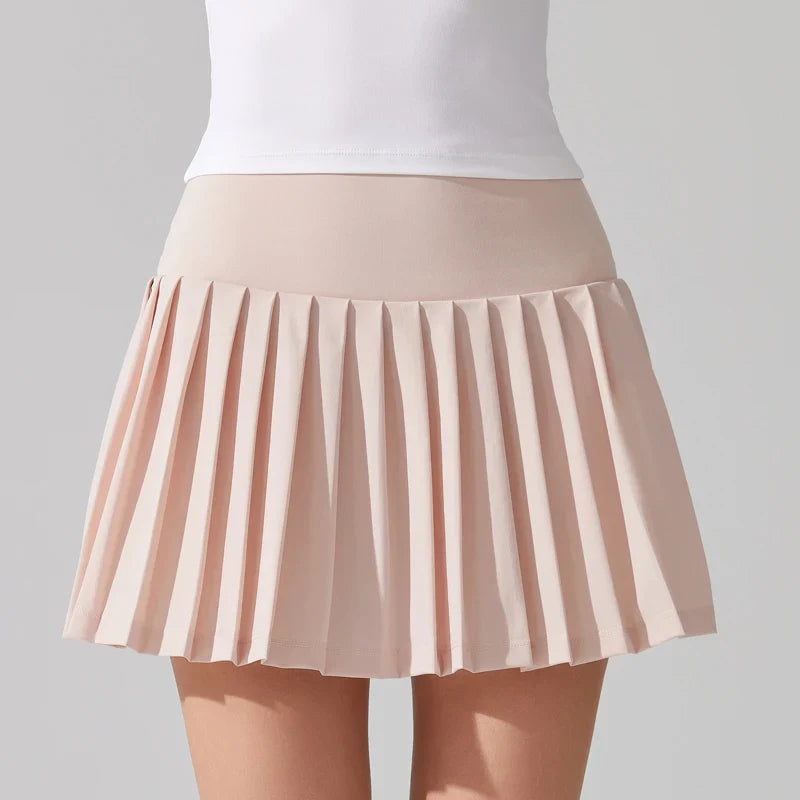 VITALINOVO Flowy Pleat Skort: High-Waist, Pocketed, Comfy THRIXINE