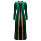 Girls Velvet Medieval Princess Dress Long Sleeve Renaissance Retro Robe Ancient Roman Long Dress for Halloween Carnival Party