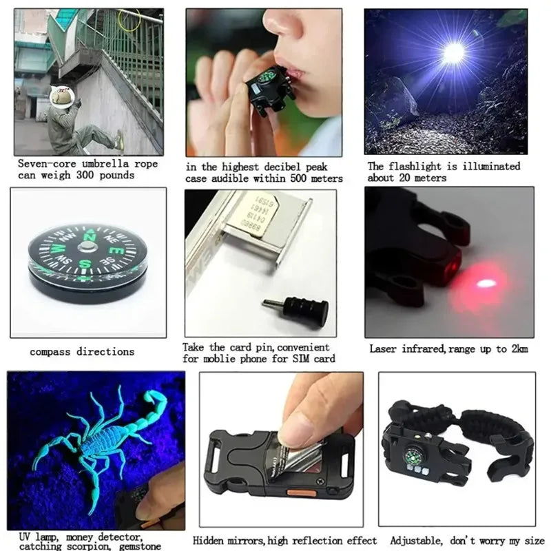 Tactical Survival Wristband Bracelet