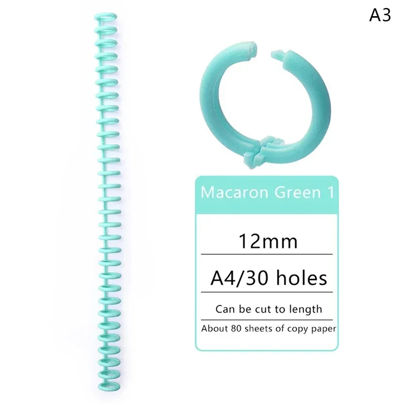 5pcs Loose-leaf Binding Ring Spring Spiral Rings Plastic Binder Strip 30 Holes For A4 Paper Notebook Stationery Office Supplies Lootquake LLC
