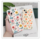 Brilliant Flowers Phone Case For iPhone 14 13 Pro Max Mini Cute Multicolored Flowers Pattern Cover Slim Silicone Shockproof Bumper Back Cover Stevvex