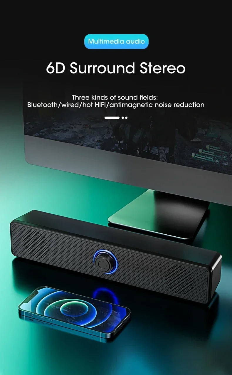 Computer Desktop High-quality Bluetooth Wired Dual-purpose High-volume Microphone Two-in-one Speaker Home Surround Audio System Lootquake LLC