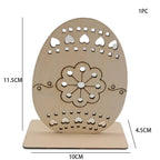 1pc Easter Wooden Egg Ornament Hollowed Rabbit Crafts For Easter Home Table Decorations Kids Handmade DIY Painting Gifts Supply Lootquake LLC