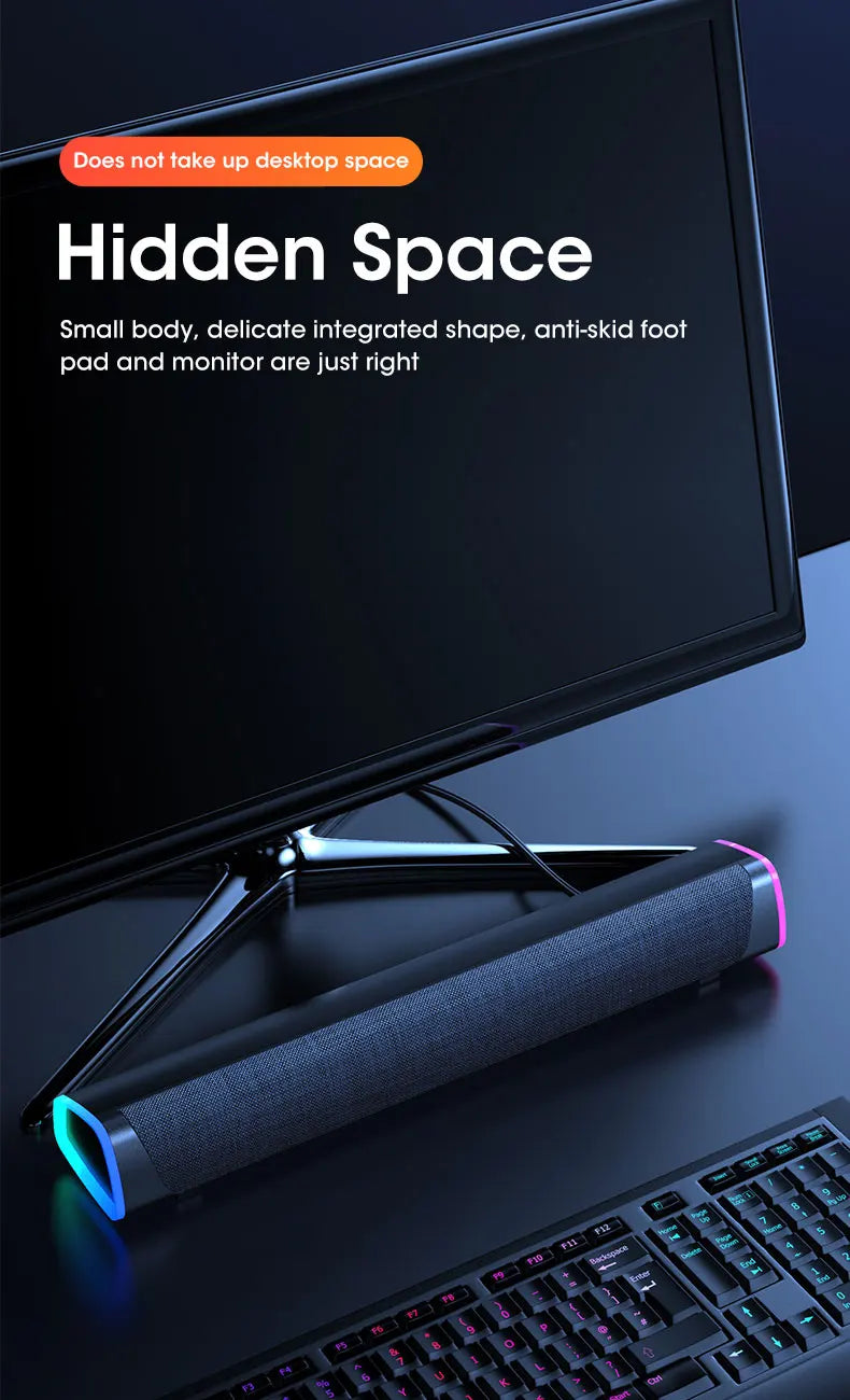 Wireless Bluetooth Speaker 4D Stereo Soundbar Home Surround Speakers for Laptop Projector PC Music Player Aux 3.5mm Wired USB Lootquake LLC