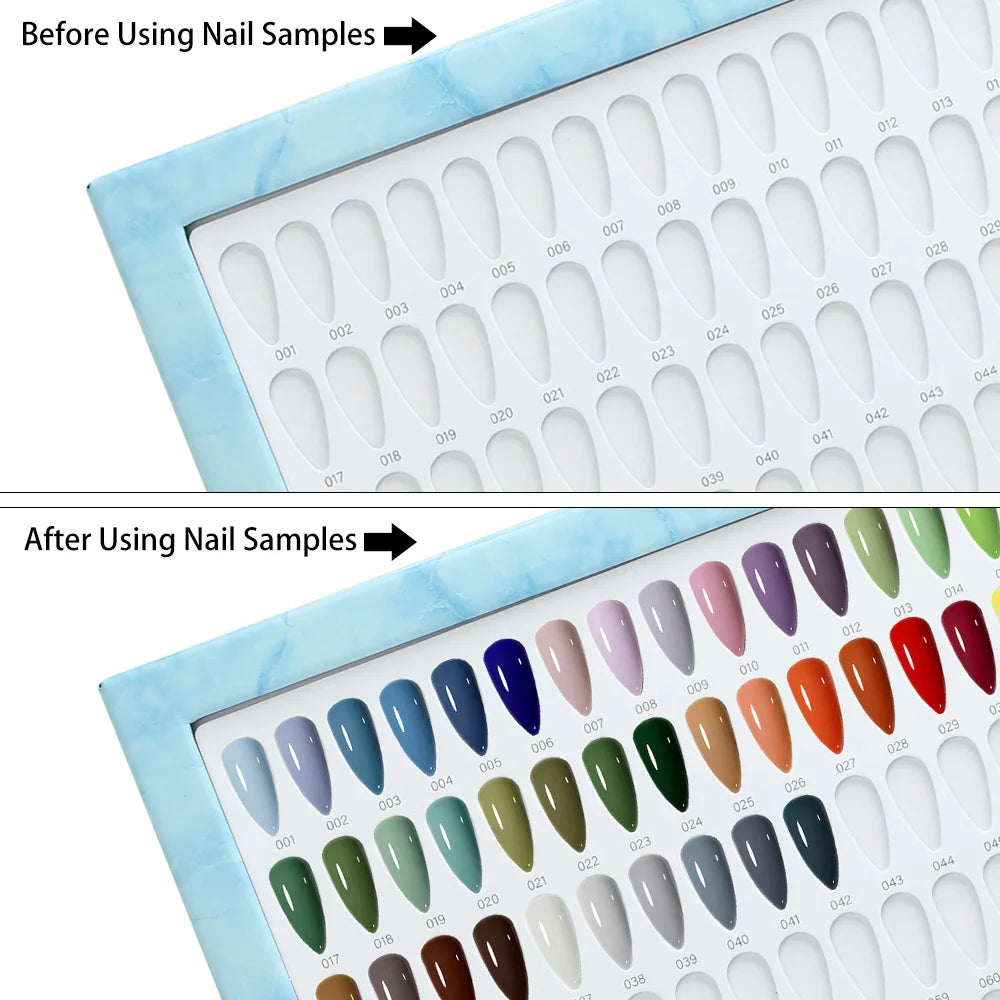 Luxury Leather Color Chart Book 320 Colors Salon Grade Swatch Display&Nail Art Templates, Manicure Design Catalog for Nail Salon