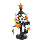 Halloween Decor Cute Glass Tree Figurine Ornaments with Mini Owl Spider Bat Pumpkin Cross Ghost Evil Eye Heart Moon Hat Pendant Lootquake LLC