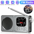 Wireless Bluetooth5.4 Speakers 87.5-108MHz Portable FM Radio Outdoor Radio MP3 Music Player Support Earphone TF Card Video Clock Lootquake LLC